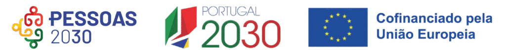 Logotipo Programa Pessoas 2030 - Financiamento europeu para projetos sociais